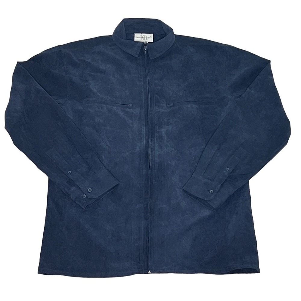 Knightsbridge Blue Mens Suade Jacket Polyester‎ Size Small Lightweight